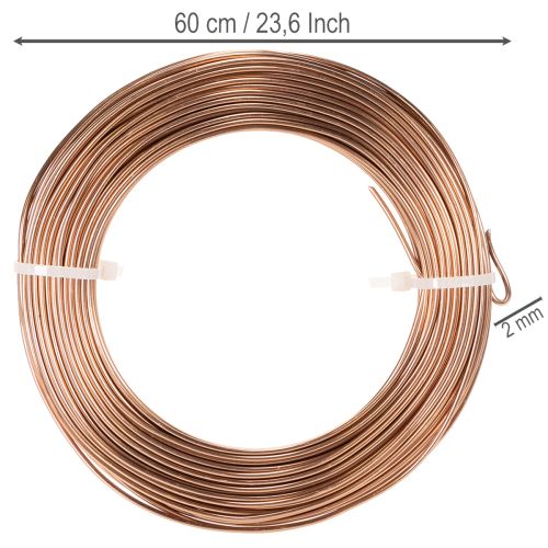 Aluminiumdraht 2 mm Braun 60 m Rolle 500 g für Floristik und Dekoration | Floristik21.de
