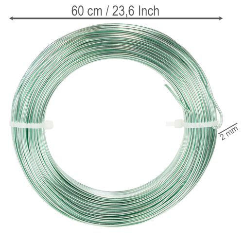 Artikel Aluminiumdraht 2 mm, 60 m, Mintgrün, flexibel für Deko und Floristik