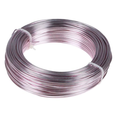 Floristik21 Aluminiumdraht Ø2mm Rosa Deko Draht Rund 480g