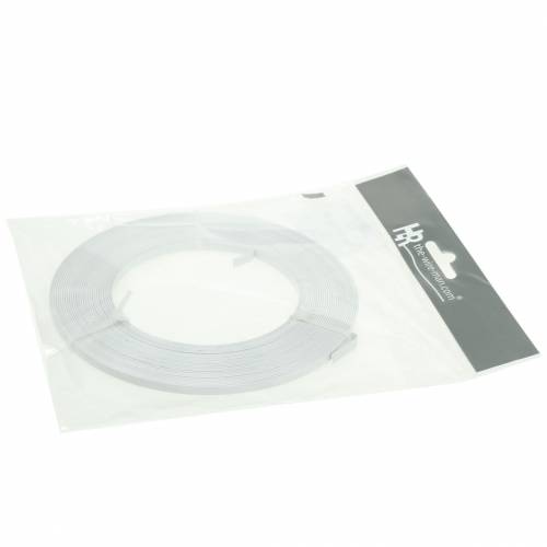 Floristik21 Aluminium-Flachdraht 5mm 10m Weiß Schmuckdraht