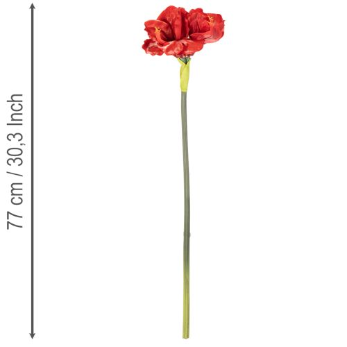 Kunstblume Amaryllis Rot 77cm Kunststoff für Vasen und Gestecke | Floristik21.de