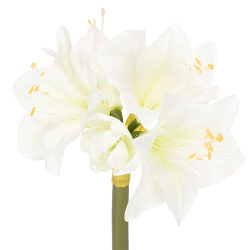 Kunstblume Amaryllis Weiß mit Stiel 50 cm für Advent und Weihnachten