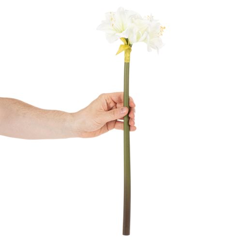 Kunstblume Amaryllis Weiß mit Stiel 50 cm für Advent und Weihnachten | Floristik21.de