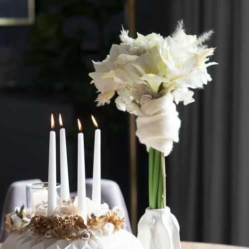Kunstblume Amaryllis Weiß mit Stiel 50 cm für Advent und Weihnachten | Floristik21.de