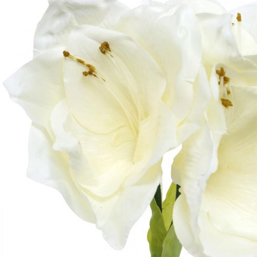 Floristik21 Kunstblume Amaryllis Weiß Ritterstern Weihnachtsdeko H40cm