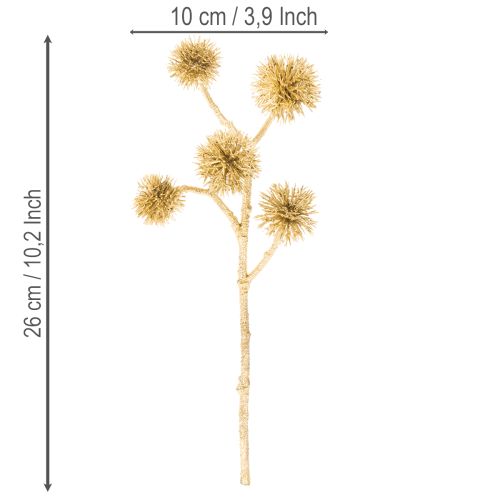 Künstlicher Zweig Amberfrucht Gold 26cm 6er Bund Kunststoff Innenbereich | Floristik21.de