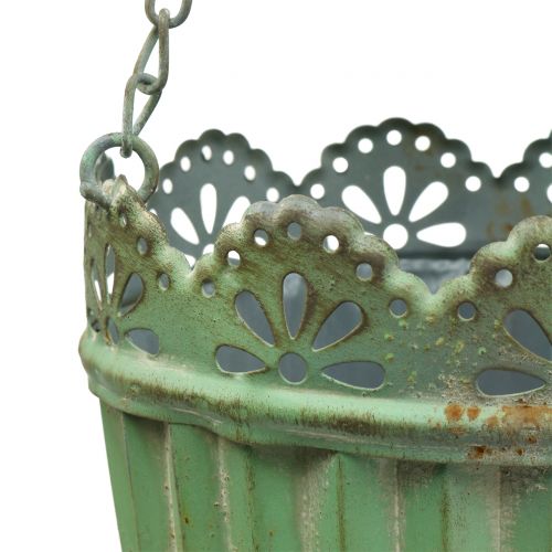Floristik21 Blumenampel Antik Grün Ø19/15cm 2St