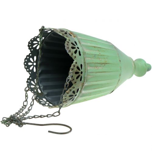 Floristik21 Blumenampel Antik Grün Ø19/15cm 2St
