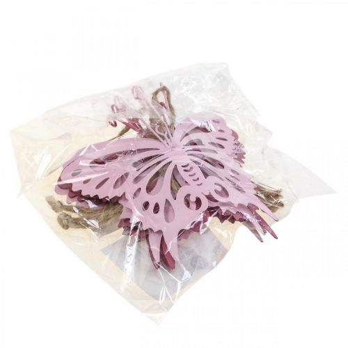 Artikel Anhänger Schmetterling Deko Metall Rosa Pink 8,5x9,5cm 6 St