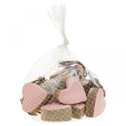 Floristik21 Anhänger Holzherzen Deko Herzen Rosa Ø5–5,5cm 12St