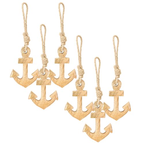 Artikel Anker Deko Holz Dekohänger Maritim 7x10cm 6er Set