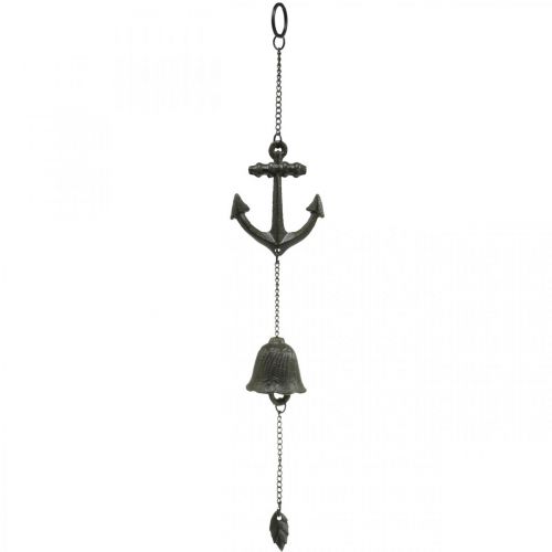Floristik21 Aufhänger Anker Glocke, Maritime Deko Windspiel, Gusseisen L47,5cm