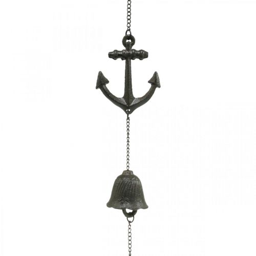 Floristik21 Aufhänger Anker Glocke, Maritime Deko Windspiel, Gusseisen L47,5cm