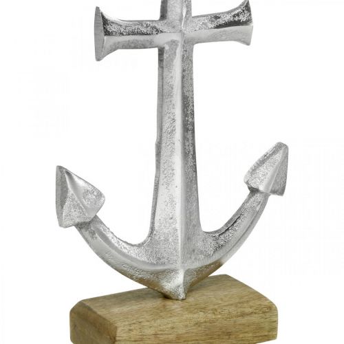 Floristik21 Anker aus Metall, Sommerdeko, nautische Deko Silbern, Naturfarben H24,5cm