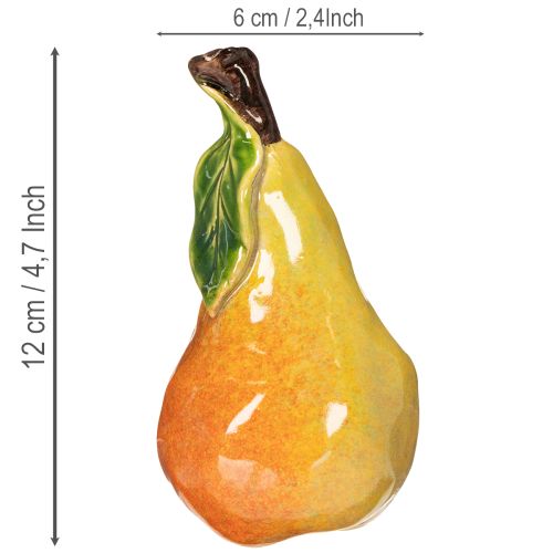 Künstliches Obst Set Keramik Apfel Birne 12cm 3-teilig handbemalt | Floristik21.de