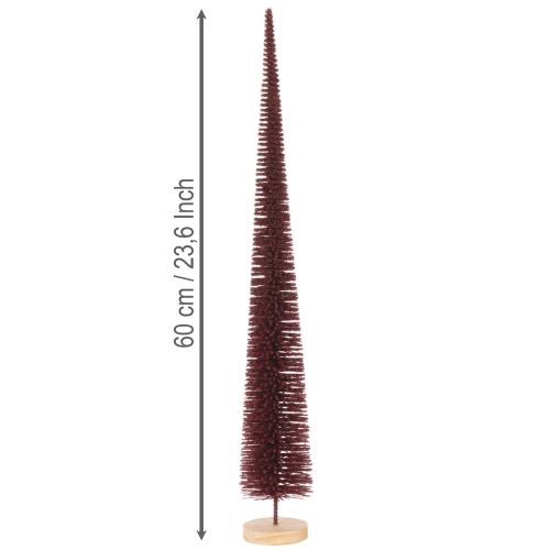 Deko Tannenbaum schlank aus Draht und Kunststoff 60cm auf Holzsockel rot | Floristik21.de