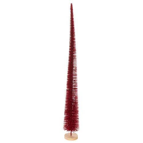 Deko Tannenbaum schlank auf Holzfuß 80cm rot