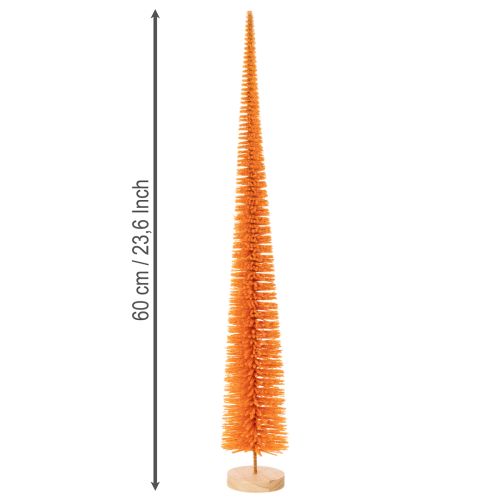 Tannenbaum künstlich 60cm Orange auf Holzsockel für Innenbereich | Floristik21.de