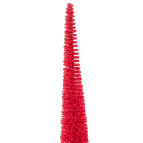 Deko Tannenbaum schmal künstlich mit Holzsockel Rot 40cm 3er Set | Floristik21.de