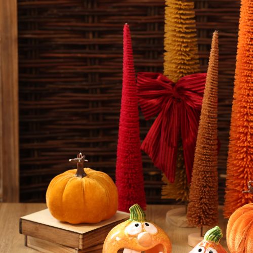 Artikel Deko Tannenbaum schmal künstlich mit Holzsockel Rot 40cm 3er Set