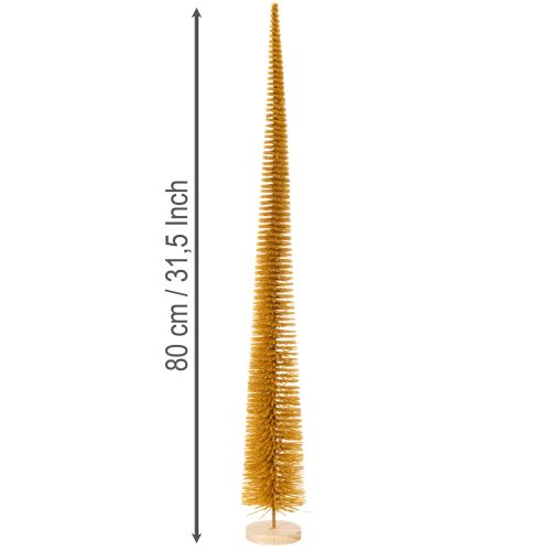 Deko Tannenbaum Kunststoff Holz 80 cm Dunkelgelb Gold | Floristik21.de