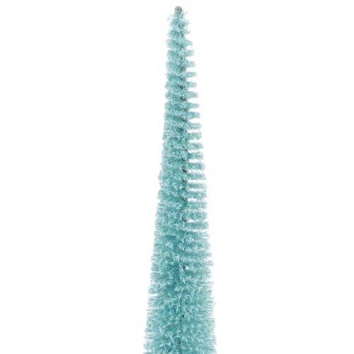Tannenbaum Kunstbaum schlank mit Holzfuß 40cm türkis | Floristik21.de