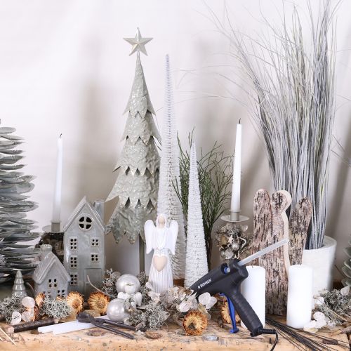Deko Tannenbaum künstlich Weiß-Grau 60cm Innenbereich | Floristik21.de