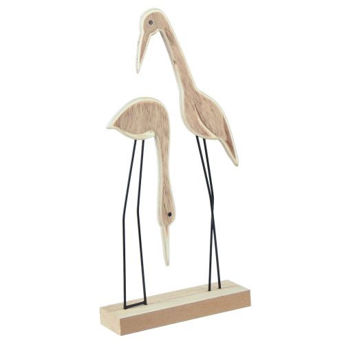 Floristik21 Aufsteller Holz Kranich Paar Dekoration Natur 27,5×13cm – Edle Holzfiguren