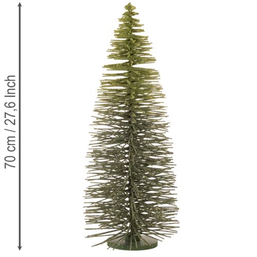 Künstlicher Tannenbaum Grün 70cm aus Metall, Holz und Kunststoff für Winterdekoration | Floristik21.de