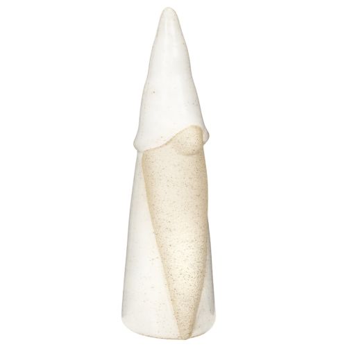 Dekofigur Wichtel Keramik 22 cm Weiß und Naturfarben Innenbereich