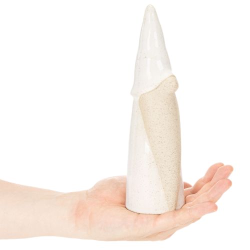 Dekofigur Wichtel Keramik 22 cm Weiß und Naturfarben Innenbereich | Floristik21.de