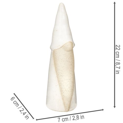 Dekofigur Wichtel Keramik 22 cm Weiß und Naturfarben Innenbereich | Floristik21.de
