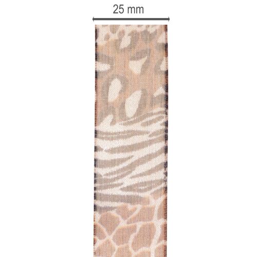 Dekoband Polyester Animal Print 25mm x 20m mit Leopardenmuster | Floristik21.de