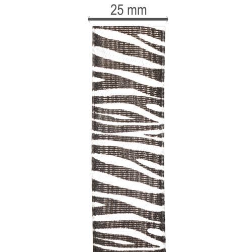 Geschenkband Zebramuster 25mm x 20m Schwarz-Weiß Polyester | Floristik21.de