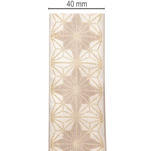 Dekoband Polyester Geschenkband Sterne 40mm x 20m Gold Braun Innenbereich | Floristik21.de
