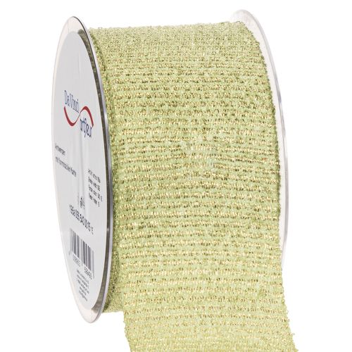 Dekoband Polyester Glittergewebe 55mm 15m Hellgrün für Geschenkverpackungen und Dekoration