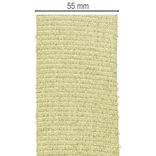 Dekoband Polyester Glittergewebe 55mm 15m Hellgrün für Geschenkverpackungen und Dekoration | Floristik21.de