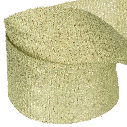 Dekoband Polyester Glittergewebe 55mm 15m Hellgrün für Geschenkverpackungen und Dekoration | Floristik21.de