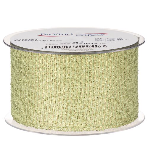 Dekoband Polyester Glittergewebe 55mm 15m Hellgrün für Geschenkverpackungen und Dekoration | Floristik21.de
