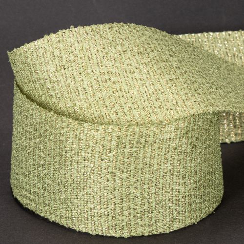 Dekoband Polyester Glittergewebe 55mm 15m Hellgrün für Geschenkverpackungen und Dekoration | Floristik21.de