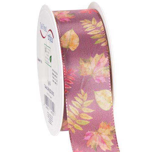 Dekoband Polyester Herbstlaub 40mm x 15m Lila Mehrfarbig Innenbereich