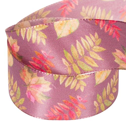 Dekoband Polyester Herbstlaub 40mm x 15m Lila Mehrfarbig Innenbereich | Floristik21.de