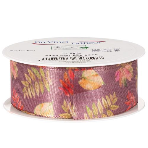 Dekoband Polyester Herbstlaub 40mm x 15m Lila Mehrfarbig Innenbereich | Floristik21.de