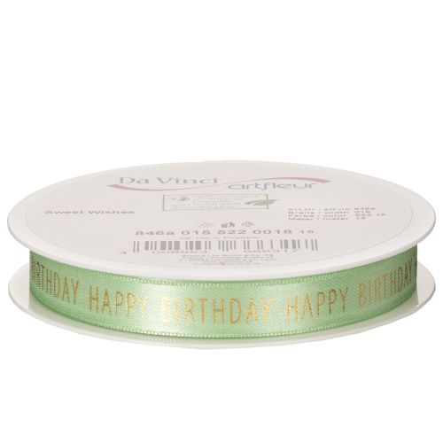 Artikel Happy Birthday Schleifenband Grün 18m für Geschenkverpackungen und Dekoration