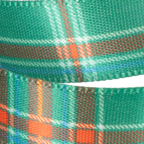 Geschenkband Polyester Karo 15mm x 20m Rot-Grün-Weiß Weihnachtsdekoration | Floristik21.de