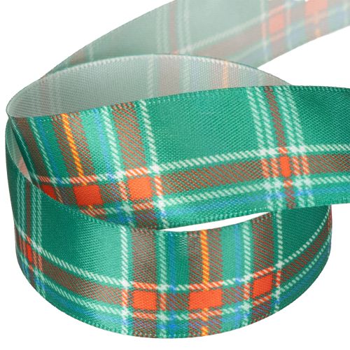 Geschenkband kariert Rot-Grün 25mm x 20m Polyester für Innenbereich | Floristik21.de