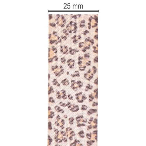 Geschenkband Polyester Leopard-Print 25mm x 18m | Floristik21.de