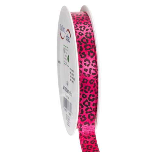 Dekoband Polyester Pink Leopardenmuster 15mm x 18m