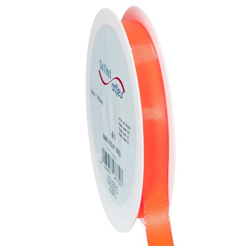 Schmales Geschenkband Neon-Orange 15mm x 50m für Floristik und Dekoration