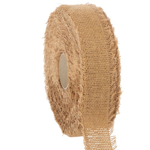 Dekoband Baumwolle mit Fransen 40 mm Braun 30 m Innenbereich